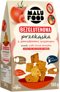 Przekąska SNACKI z suszonymi pomidorami bez dodatku cukru i glutenu (100g) - MALU FOOD