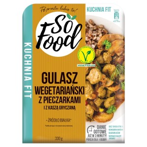 Gulasz wegetariański A'LA strogonow z kaszą gryczaną (330g) - SO FOOD