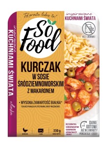 Kurczak z makaronem w sosie śródziemnomorskim (330g) - SO FOOD