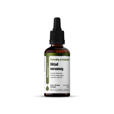 EKSTRAKTY W KROPLACH NA UKŁAD NERWOWY BEZGLUTENOWE 30 ml - PHARMOVIT (CLEAN LABEL).jpg