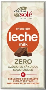 CZEKOLADA MLECZNA BEZ DODATKU CUKRU ZE STEVIĄ KETO 100G SOLE