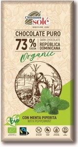 CZEKOLADA GORZKA 73% KAKAO Z MIĘTĄ BIO 100G SOLE