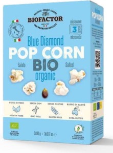 POPCORN NIEBIESKI Z SOLĄ DO MIKROFALÓWKI BEZGLUTENOWY BIO 3X90G BIOFACTOR