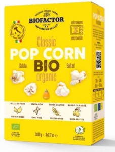 POPCORN Z SOLĄ DO MIKROFALÓWKI CLASSIC BEZGLUTENOWY BIO 3 x 90G BIOFACTOR