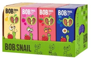 PRZEKĄSKA MIX 4 SMAKÓW: JABŁKO-TRUSKAWKA, MALINA,GRUSZKA, BORÓWKA 36X30G BOB SNAIL