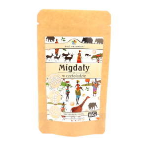 MIGDAŁY W CZEKOLADZIE BEZ CUKRU 100G PIĘĆ PRZEMIAN
