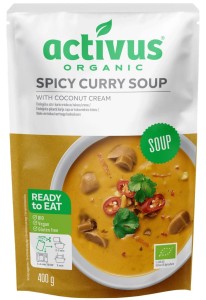 ZUPA PIKANTNE CURRY Z KREMEM KOKOSOWYM I GRZYBAMI SHIITAKIE BIO 400G ACTIVUS