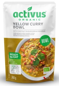 DANIE ŻÓŁTE CURRY Z BRĄZOWYMI PIECZARKAMI I CIECIORKĄ BEZGLUTENOWE BIO 283G ACTIVUS