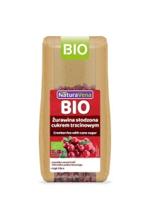 ŻURAWINA SŁODZONA CUKREM TRZCINOWYM BIO 100 g - NATURAVENA