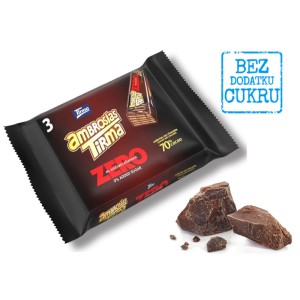 WAFELKI W GORZKIEJ CZEKOLADZIE BEZ CUKRU 64,5G TIRMA