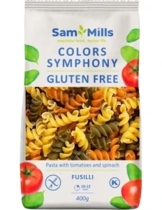 MAKARON BEZGLUTENOWY 3-KOLOROWY ŚWIDER FUSILLI 400G SAMMILLS