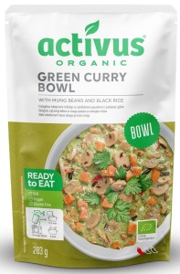 DANIE ZIELONE CURRY Z FASOLĄ MUNG I CZARNYM RYŻEM BEZGLUTENOWE BIO 283G ACTIVUS