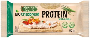 Pieczywo chrupkie proteinowe z ziołami bezglutenowe BIO 50g Crispins