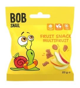 PRZEKĄSKA BEZ DODATKU CUKRU BEZGLUTENOWA WIELOOWOCOWA 20G BOB SNAIL