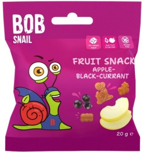 PRZEKĄSKA BEZ CUKRU BEZ GLUTENU JABŁKO-CZARNA PORZECZECZKA 20G BOB SNAIL