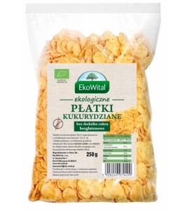 PŁATKI KUKURYDZIANE BEZ DODATKU CUKRU BEZGLUTENOWE  BIO 250G EKOWITAL