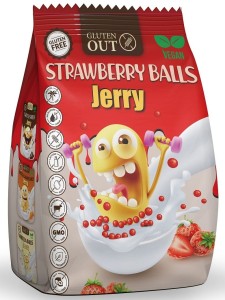 Kulki zbożowe truskawkowe bezglutenowe JERRY 375g - Gluten Out