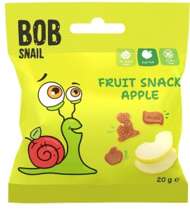 PRZEKĄSKA JABŁKOWA BEZ CUKRU, BEZ GLUTENU 20G BOB SNAIL