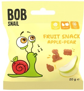 PRZEKĄSKA JABŁKO-GRUSZKA BEZ CUKRU, BEZ GLUTENU 20G BOB SNAIL