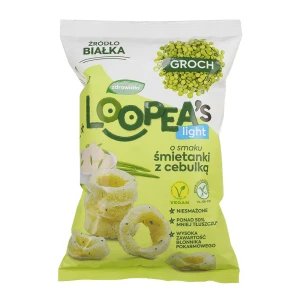 CHRUPKI Z GROCHU BEZGLUTENOWE O SMAKU ŚMIETANKI Z ZIELONĄ CEBULKĄ 50G LOOPEA'S
