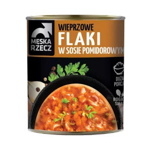 FLAKI WIEPRZOWE W SOSIE POMIDOROWYM DANIE GOTOWE 820G MĘSKA RZECZ