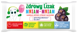 Zdrowy lizak Mniam-Mniam na gardło, krtań i struny głosowe o smaku czarnej porzeczki (ŁEZKA) - Starpharma