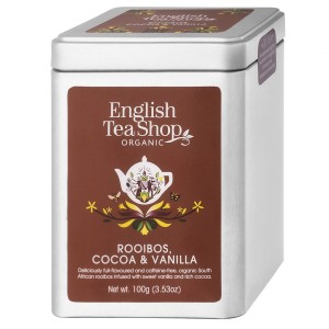 HERBATKA SYPANA ROOIBOS Z ZIARNEM KAKAOWCA I LASKĄ WANILII EKO 100G ENGLISH TEA