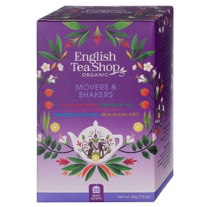 ZESTAW HERBAT CZARNYCH MOVERS & SHAKERS - 20 SASZETEK MIX 5 SMAKÓW EKO ENGLISH TEA