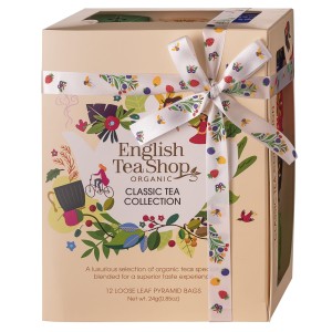 ZESTAW KLASYCZNY HERBAT CLASSIC TEA BEŻOWY EKO 12 PIRAMIDEK 12 SMAKÓW ENGLISH TEA