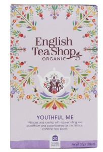 HERBATKA Z OWOCÓW RÓŻY HIBISKUSEM I OWOCAMI LEŚNYMI YOUTHFUL ME EKO 20 SASZETEK ENGLISH TEA