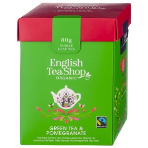 HERBATA ZIELONA SYPANA Z GRANATEM I PŁATKAMI RÓŻY 80G ENGLISH TEA SHOP