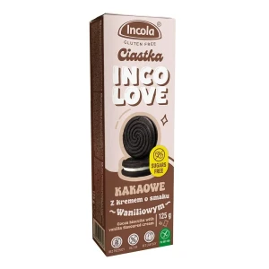 BEZGLUTENOWE CIASTKA KAKOWO-WANILIOWE BEZ CUKRU 125G INCOLOVE