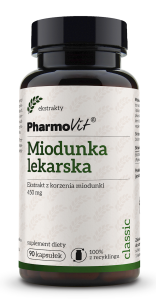 MIODUNKA LEKARSKA EKSTRAKT (450 mg) BEZGLUTENOWY 90 KAPSUŁEK - PHARMOVIT