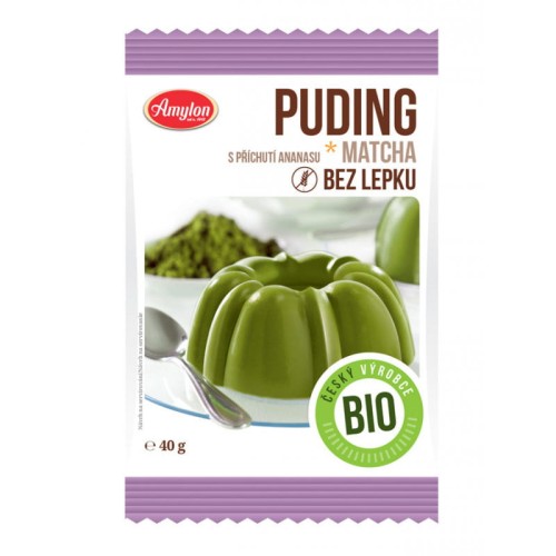 Budyń z herbatą Matcha o smaku ananasowym BIO 40g – Amylon-561