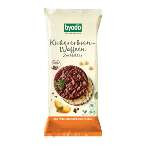 WAFLE Z CIECIERZYCY Z CZEKOLADĄ CIEMNĄ BEZGLUTENOWE BIO 65 g - BYODO