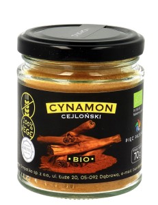 CYNAMON CEJLOŃSKI BIO 70G W SŁOIKU PIĘĆ PRZEMIAN