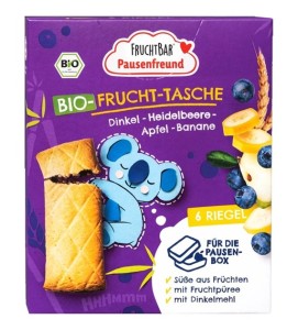 CIASTECZKA ORKISZOWE Z NADZIENIEM OWOCOWYM BORÓWKA, JABŁKO BANAN BIO 6X22G FRUCHT BAR