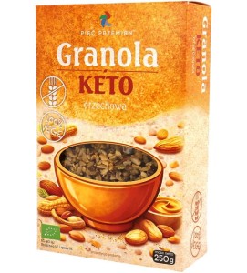 GRANOLA KETO ORZECHOWA BEZGLUTENOWA BIO 250G PIĘĆ PRZEMIAN