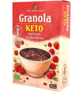 GRANOLA KETO MALINOWO-TRUSKAWKOWA BIO 250G PIĘĆ PRZEMIAN