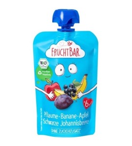 MUS ŚLIWKA BANAN JABŁKO CZARNA PORZECZKA BIO 100G FRUCHT BAR