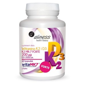 WITAMINA K2 FORTE MK-7 200 µg z Natto + D3 x 60KAPSUŁEK ALINESS