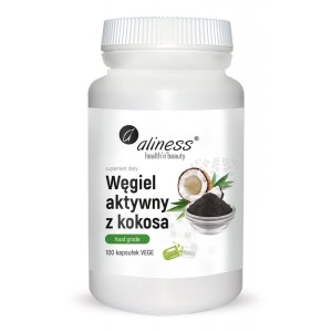 WĘGIEL AKTYWNY Z KOKOSA Food Grade 300 mg x 100 VEGE ALINESS