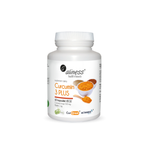 CURCUMIN KURKUMINA 3 PLUS Z PIPERYNĄ 500 mg/1 mg x 60 VEGE KAPSUŁEK ALINESS