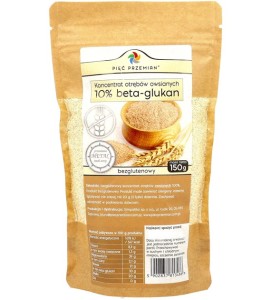 KONCENTRAT OTRĘBÓW OWSIANYCH BEZGLUTENOWY 10% BETA-GLUKAN 150G PIĘĆ PRZEMIAN
