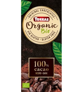 CZEKOLADA GORZKA 100% KAKAO BEZ DODATKU CUKRU BIO 100G TORRAS