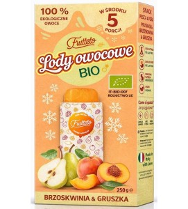 LODY DO ZAMRAŻANIA BRZOSKWINIA-GRUSZKA 100% OWOCÓW BO 5X50G FRUTTETO