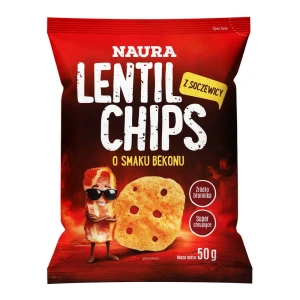 CHIPSY Z CZERWONEJ SOCZEWICY O SMKAU BEKONU 50G NAURA