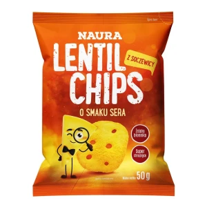 CHIPSY Z CZERWONEJ SOCZEWICY O SMAKU SERA 50G NAURA