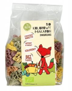 KOLOROWY MAKARON ZWIERZAKI BIO 250G HELPA