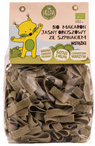 MAKARON JASNY ORKISZOWY ZE SZPINAKIEM WSTĄŻKI BIO 250G HELPA